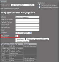 Vorlageschema speichern